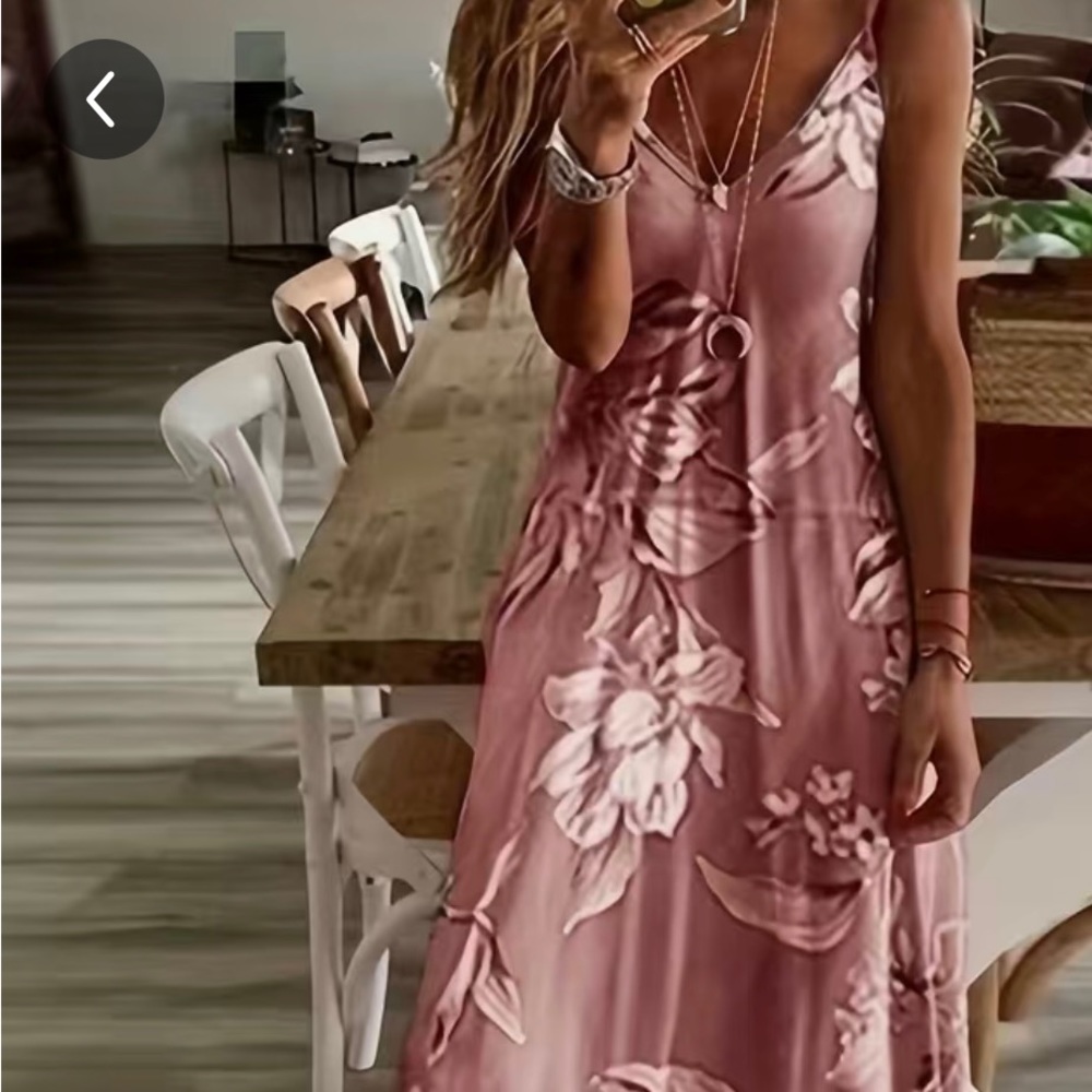 Floral Print Spaghetti Strap Dress, Casual V-neck Cami Dress
